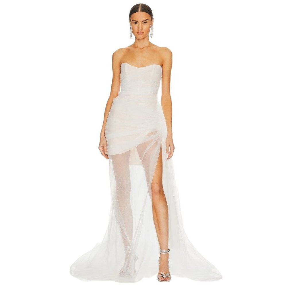 The Bar Cleo Gown in Blanc 4 New Womens Wedding Maxi long Dress